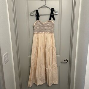 Altar'd State Beige Ruffle Trim Top